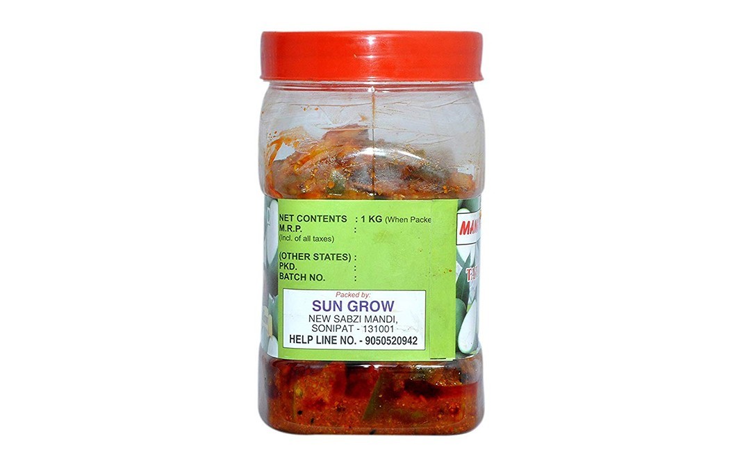 Sun Grow Mango Pickle    Plastic Jar  1 kilogram